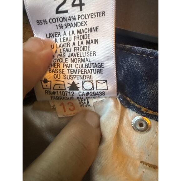 Driftwood Colette Embroidered Cuff Cropped Jeans W24 L26 Floral Raw Hem - Picture 10 of 10